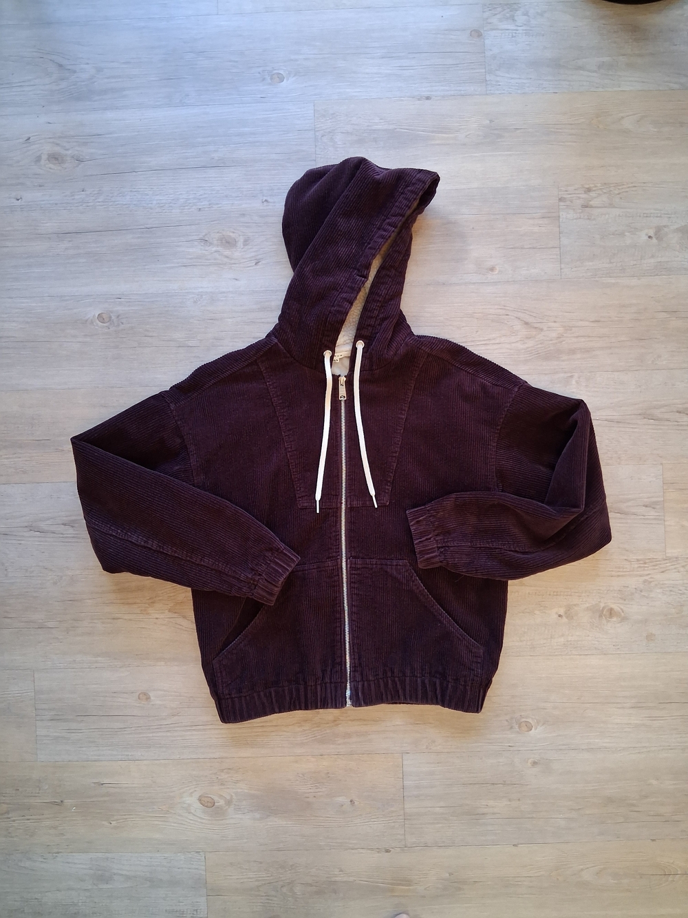PacSun Corduroy Coat Full Zip Plum Bomber Jacket Indie Sleeze Skater Girl XS